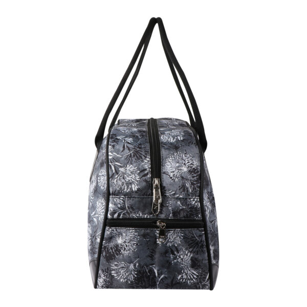 Grey Duffel Handbag Flower Design - Image 3