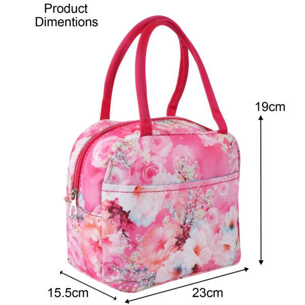 Pink Flowers Lunch Bag - Image 2