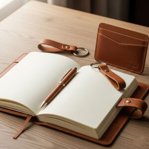 Leather Organizer Diary Pen Keychain Cardholder 4 in 1 Gift Set