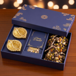 Premium Diya & Chocolate Brittle Box – Corporate Diwali Gifts Online